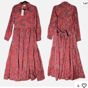 Chaudry Paisley Boho Long Tiered Floral Maxi Dress 🎀